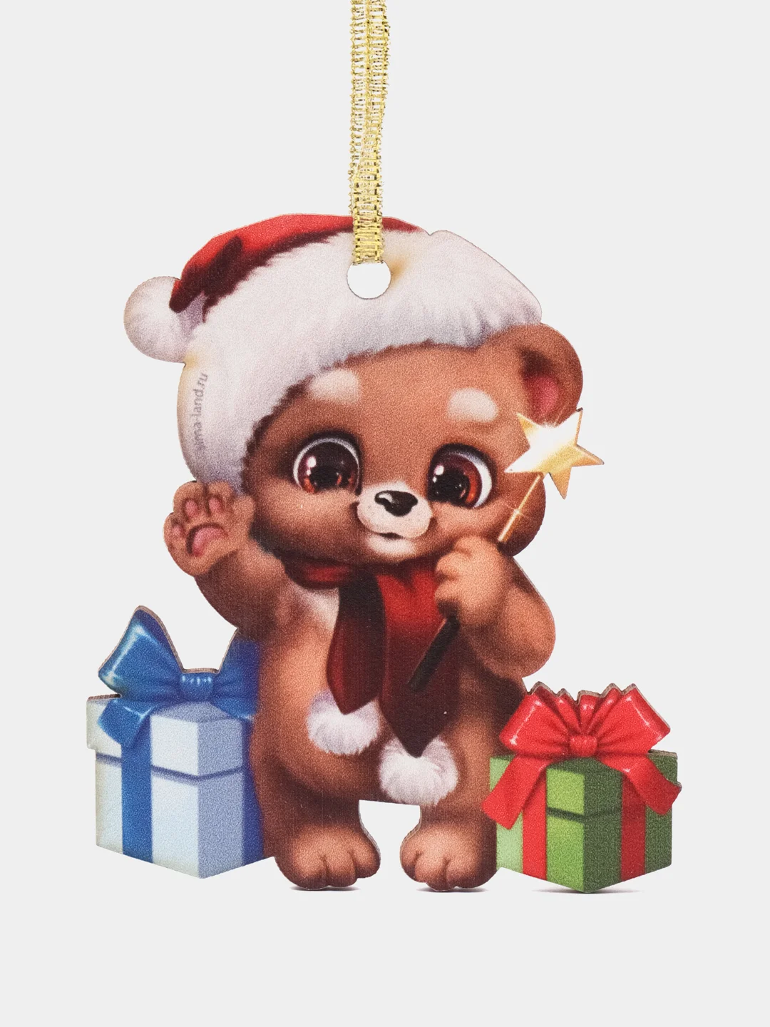 Коричневый ёлочная игрушка, из дерева