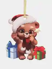 Коричневый ёлочная игрушка, из дерева