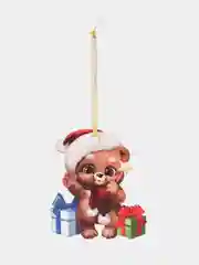 Коричневый ёлочная игрушка, из дерева