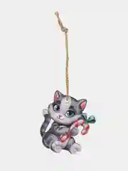 Серый ёлочная игрушка, из дерева