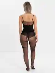 Угольный боди-комбинезон женский, эротический, кружевной, в сетку, 18+