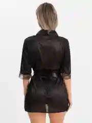 Черный сексуальный женский халат