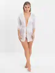 Белый сексуальный женский халат