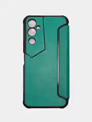 Зеленый чехол книжка с защитой камеры TECNO POVA 4 / TECNO POVA NEO 2, кожа , усиленные углы