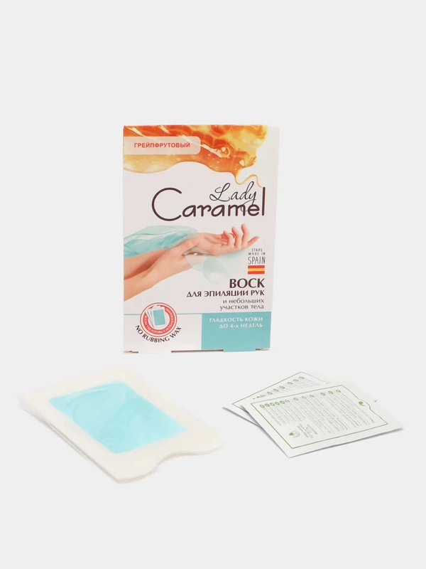 Воск для эпиляции рук и небольших участков тела Lady Caramel "Грейпфрутовый", 12 полосок