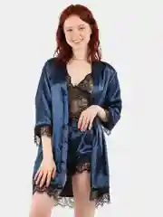 Индиго пижама халат, топ, шорты, трусы