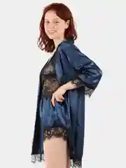 Индиго пижама халат, топ, шорты, трусы