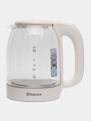 Чайник электрический Sakura SA-2740W, стеклянный, с подсветкой, 1,7л