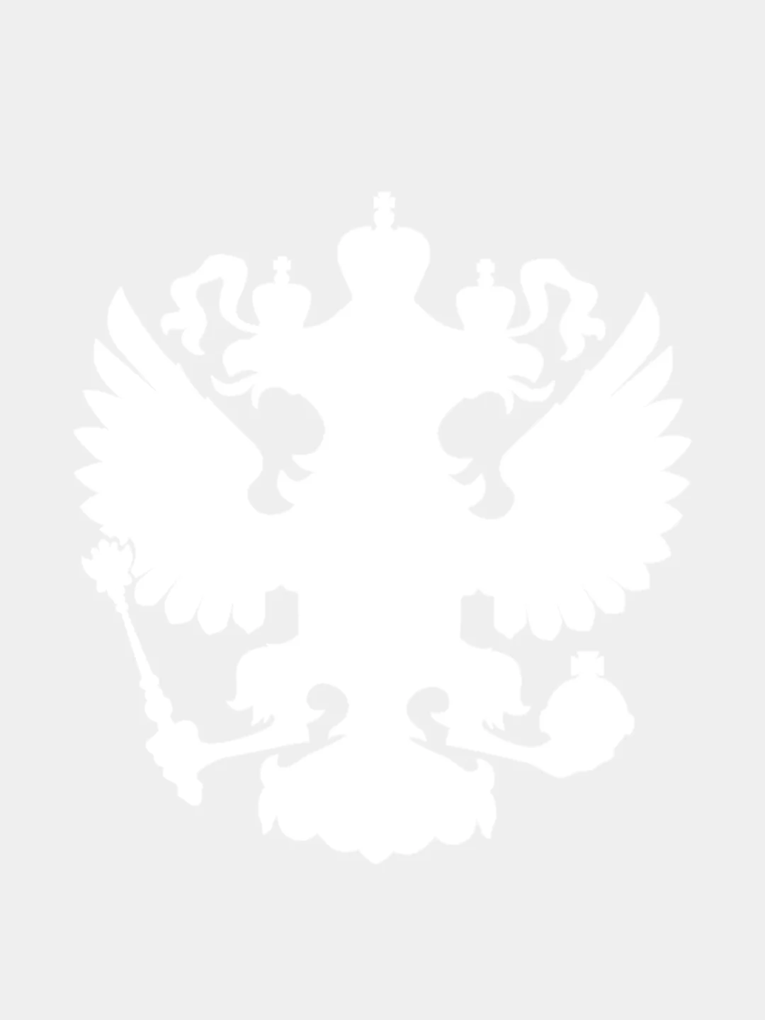 Белый наклейка на автомобиль "Герб РФ России"