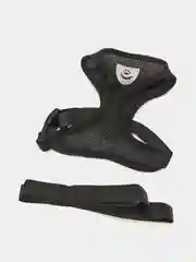 Черный шлейка с поводком, мягкая, прогулочная, удобная, дышащая для кошек собак питомцев ошейник