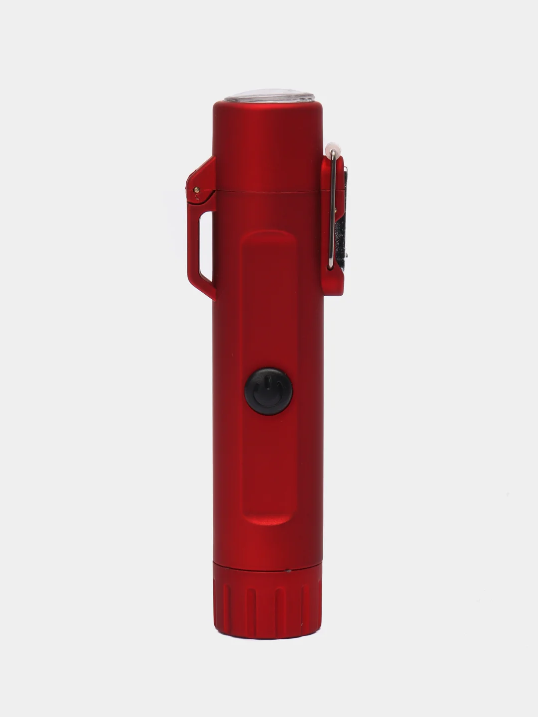 Красный зажигалка электронная с фонариком, с зарядкой USB, походная, в подарочной упаковке