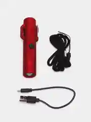 Красный зажигалка электронная с фонариком, с зарядкой USB, походная, в подарочной упаковке