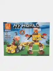 Желтый конструктор MY WORLD "Роботы-трансформеры", совместим с Minecraft