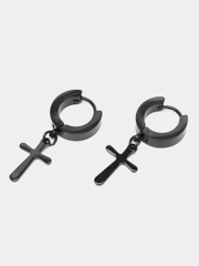 Серьги с крестиками из стали (2 штуки)
