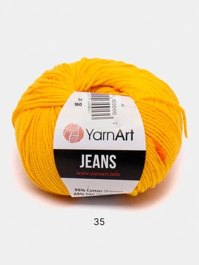 Рыжий пряжа YarnArt Jeans 55% Хлопок 45% Акрил 50г 160м ( Часть 2) Ярн Арт Джинс