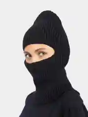 Черный балаклава женская, вязаная, унисекс