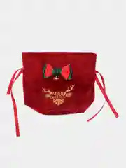 Бордовый новогодний подарочный мешочек