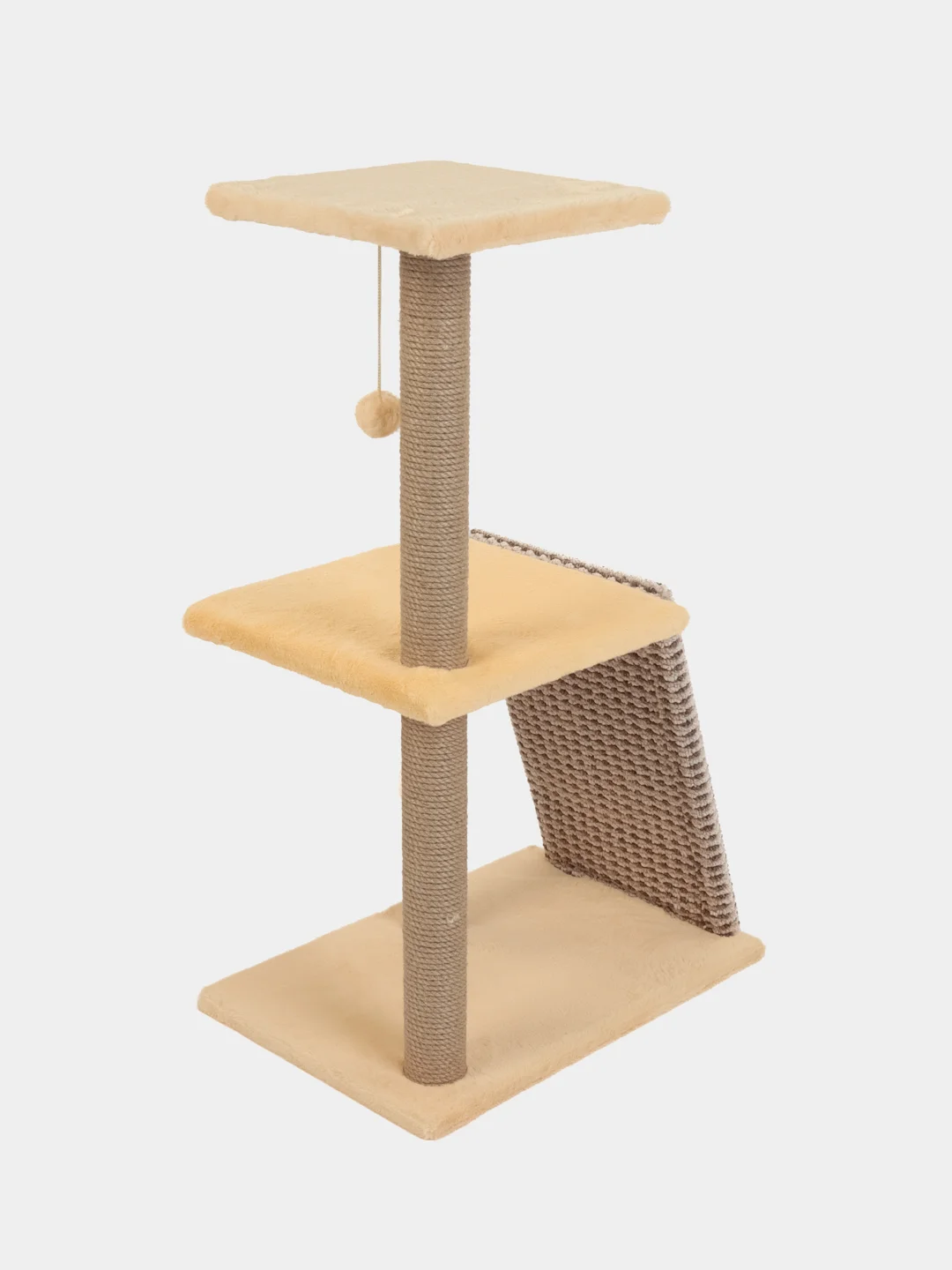 Коричневый когтеточка для кошки "Макси", мягкая, 58*38*98, HomeStuff, с мятой