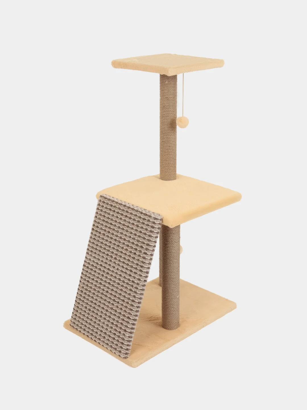 Коричневый когтеточка для кошки "Макси", мягкая, 58*38*98, HomeStuff, с мятой