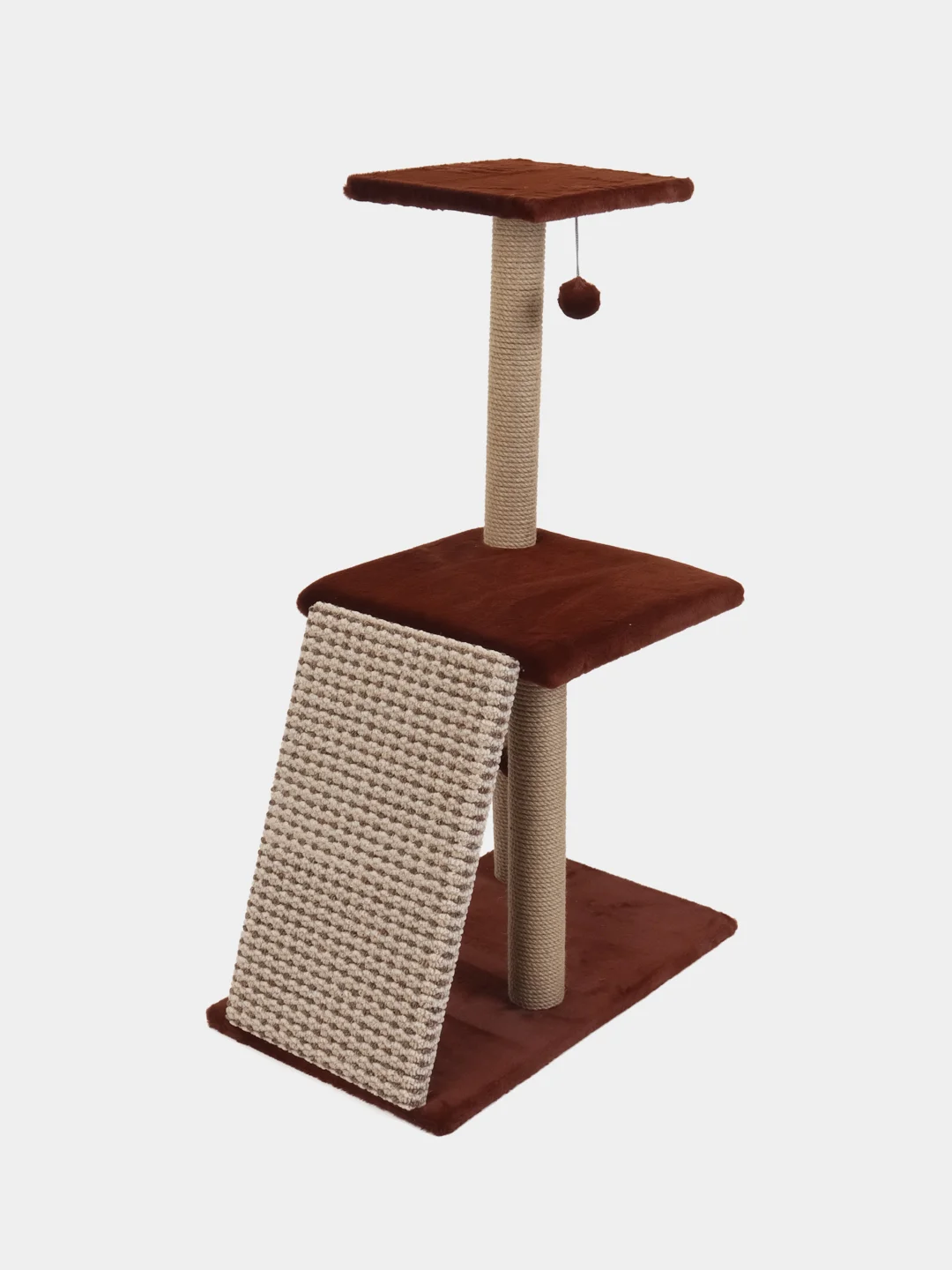 Коричневый когтеточка для кошки "Макси", мягкая, 58*38*98, HomeStuff, с мятой