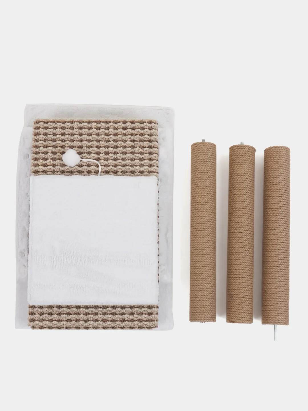 Белый когтеточка для кошки "Макси", мягкая, 58*38*98, HomeStuff, с мятой