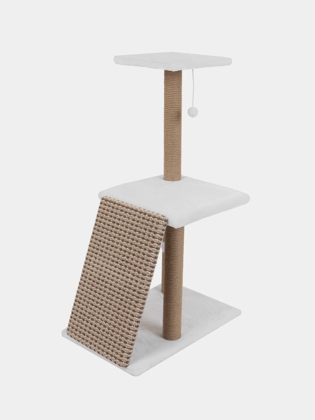 Белый когтеточка для кошки "Макси", мягкая, 58*38*98, HomeStuff, с мятой