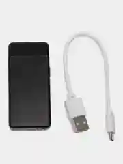 Хром электронная импульсная зажигалка USB Plazma, Металлическая, с сенсорным управлением LED