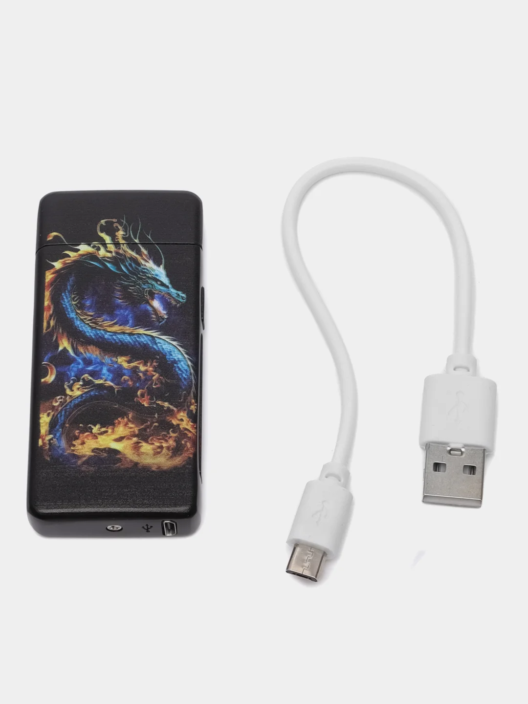 Угольный электронная импульсная зажигалка USB Plazma, Металлическая, с сенсорным управлением LED