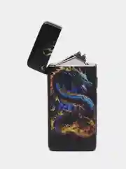 Угольный электронная импульсная зажигалка USB Plazma, Металлическая, с сенсорным управлением LED