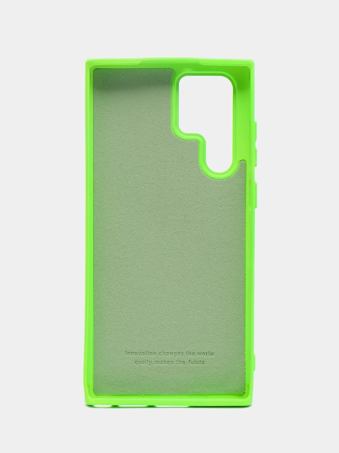 Салатовый чехол с бархатом внутри для Samsung S22 ULTRA
