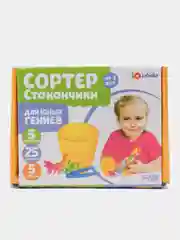 Сортер-стаканчики. "Животные-растушки", с пинцетом, по методике Монтессори
