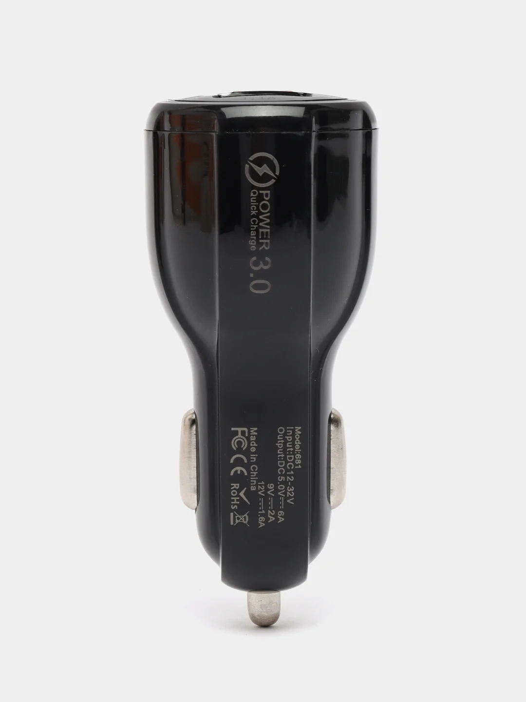 Черный автомобильное зарядное устроство 2 USB 3.0-3.1A зарядка от прикуривателя в авто