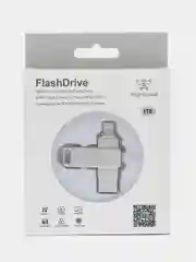 Серебряный флешка для iPhone, USB - Lightning, накопитель 64GB, 128GB, 256GB, 512GB, 1TB