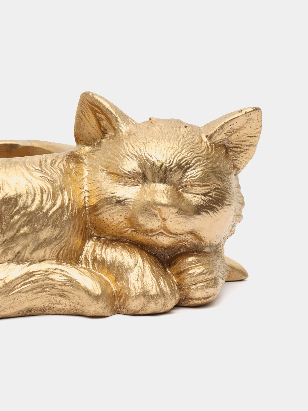 Золотой сувенир, кашпо, подсвечник, фигурка кошки, кот , гипс