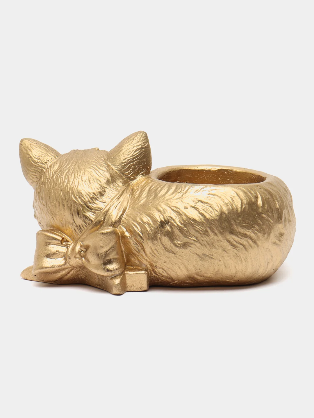 Золотой сувенир, кашпо, подсвечник, фигурка кошки, кот , гипс