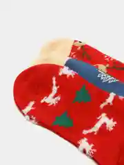 Носки новогодние штучно, носки с новогодним принтом в подарочной упаковке
