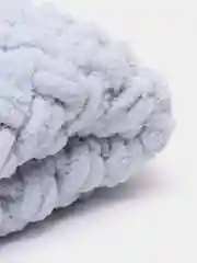 Серый меланж плед детский плюшевый ручной вязки из пряжи Alize Puffy для новорожденных Одеяло Покрывало