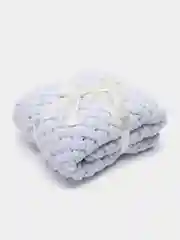 Серый меланж плед детский плюшевый ручной вязки из пряжи Alize Puffy для новорожденных Одеяло Покрывало