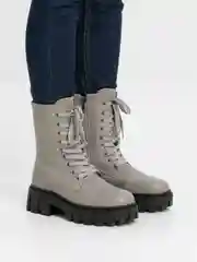 Серый ботинки женские зимние, с мехом