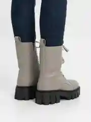 Серый ботинки женские зимние, с мехом
