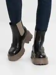 Приглушённый хаки ботинки женские зимние, с мехом