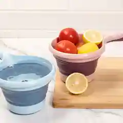 Голубой ковш кухонный / Ковш силиконовый / Складной ковш
