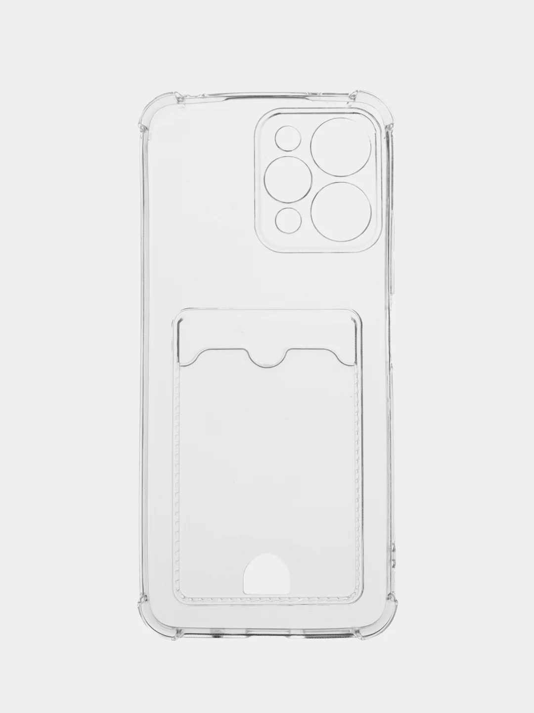 Голубой чехол для Xiaomi Redmi 12 / Сяоми Редми 12, прозрачный, с карманом для карты