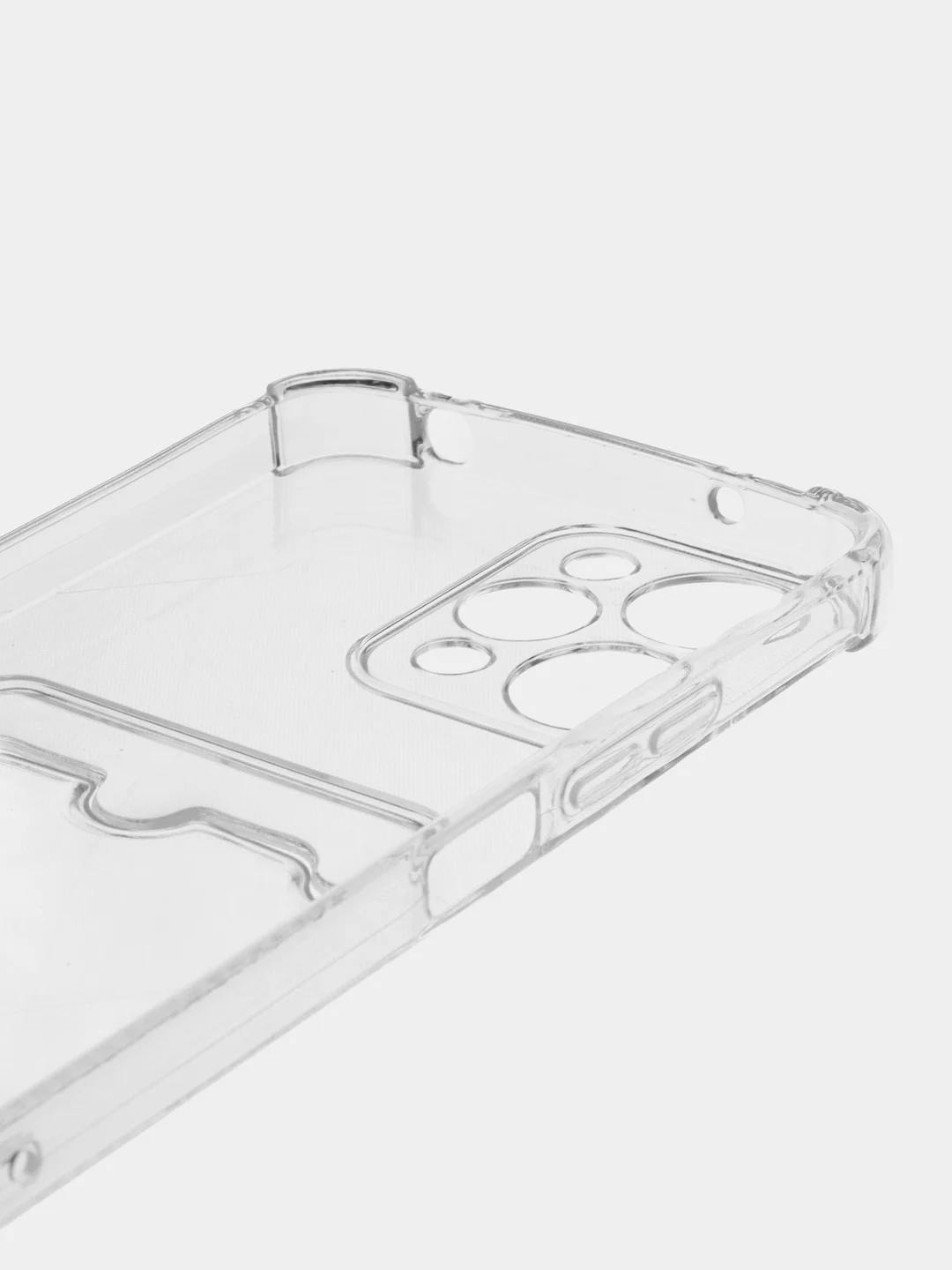 Голубой чехол для Xiaomi Redmi 12 / Сяоми Редми 12, прозрачный, с карманом для карты