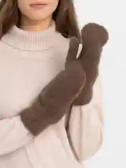 Коричневый варежки женские