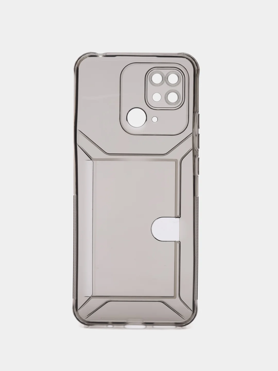 Розовый чехол с карманом для карт Xiaomi Redmi 10/Poco C40, прозрачный