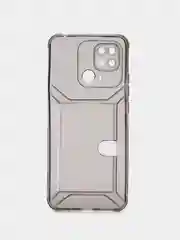 Розовый чехол с карманом для карт Xiaomi Redmi 10/Poco C40, прозрачный