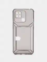 Черный чехол с карманом для карт Xiaomi Redmi 10/Poco C40, прозрачный