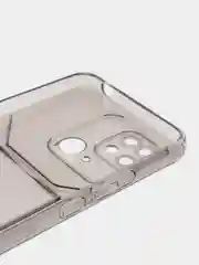 Розовый чехол с карманом для карт Xiaomi Redmi 10/Poco C40, прозрачный