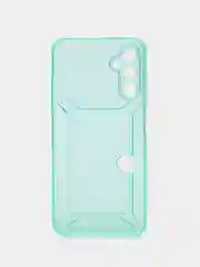 Бирюзовый чехол с карманом для карт для Samsung Galaxy A14, прозрачный, Самсунг Галакси А14